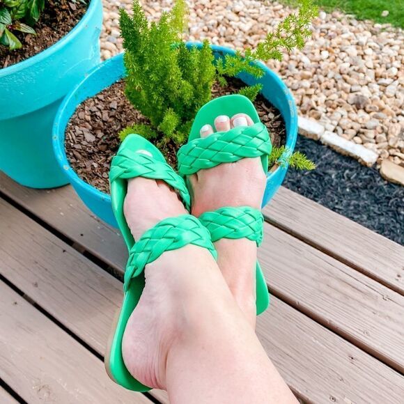 Green Braided Double Strap Sandal - Picture 5 of 5